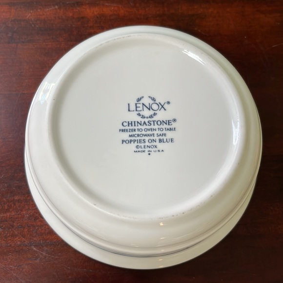 Lenox Poppies on Blue Creamer and Fruit Dessert Sauce Bowl - Picture 14 of 16